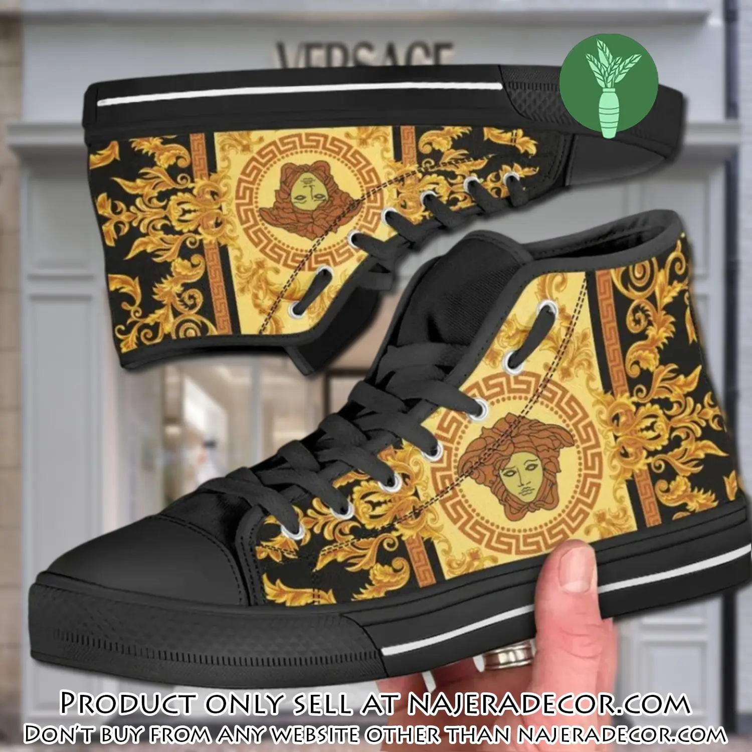 Versace medusa high top canvas shoes luxury brand gifts for men women njr2301797
